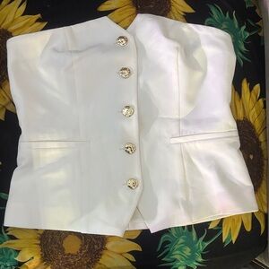 BOLD elements White Blouse with Gold Buttons